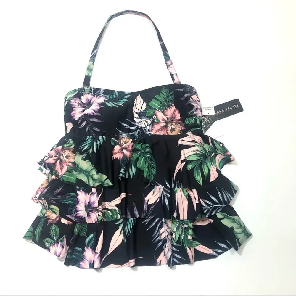 Island Escape SAN JOAQUIN Tiered Tankini Swim Top